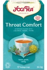 Yogi Tea Throat Comfort Τσάι για το Λαιμό με γλυκόριζα, ginger, κάρδαμο που καταπραϋνει τον πονόλαιμο 17 φακελάκια 32.3gr