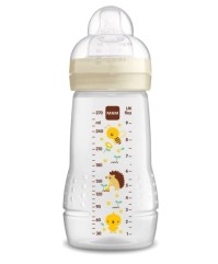 Mam Πλαστικό Μπιμπερό Easy Active με Θηλή Σιλικόνης για 2+ μηνών Μπεζ/Ζωάκια 270ml