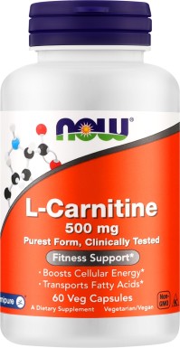 Now Foods L-Carnitine Συμπλήρωμα Διατροφής με Καρνιτίνη 500mg 60 Κάψουλες