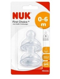 Nuk First Choice+ Θηλές Σιλικόνης No Colic 0-6m, 2τεμ
