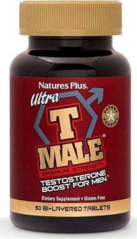Natures Plus Ultra T Male Testosterone Boost for Men Συμπλήρωμα Διατροφής με Τεστοστερόνη για Ενίσχυση Δύναμης, Αντοχής & της Ενέργειας 60tabs