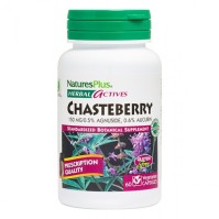 Natures Plus Chasteberry 150mg 60 φυτικές κάψουλες. Διεγείρει την Παραγωγή Προγεστερόνης, Προβλήματα Κύκλου