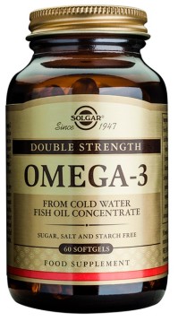 Solgar Omega -3 Double Strength Συμπλήρωμα Διατροφής Ω -3 Διπλής Δράσης, 60 Μαλακές Κάψουλες