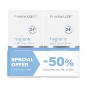 Pharmasept Promo (-50% στο 2ο προϊόν) Hygienic Mild Deo Roll-on 24h Απαλό Αποσμητικό για Ευαίσθητες Επιδερμίδες, 2x50ml
