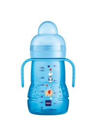 Mam Trainer Πλαστικό Μπιμπερό Μετάβασης 450B με Θηλή Σιλικόνης & Στόμιο Extra Soft για 4+ μηνών Μπλε, 220ml