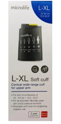 Microlife Soft Cuff Περιχειρίδα Μπράτσου L-XL 32-52cm Γκρι Σκούρο 1 Τεμάχιο
