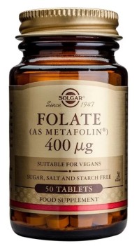 SOLGAR Folate (As Metafolin)  400μg 50 Ταμπλέτες