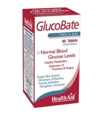 HEALTH AID Glucobate Συμπλήρωμα Διατροφής με Βιταμίνες, Μέταλλα, Κανέλα & Φυτικά Εκχυλίσματα για την Εξισορρόπηση Επιπέδων Γλυκόζης στο Αίμα, Μεταβολισμού & Αύξηση Ενέργειας 60 Ταμπλέτες