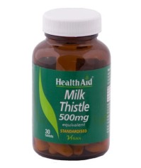 Health Aid Milk Thistle 500mg, Γαϊδουράγκαθο, Προστατεύει το ήπαρ από τις βλάβες που προκαλεί η υπερβολική κατανάλωση αλκοόλ, η ηπατίτιδα & ο ίκτερος. 30 ταμπλέτες