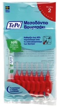 Tepe No2 0.5mm Μεσοδόντια Βουρτσάκια 8 Τεμάχια