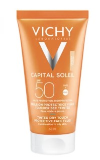 Vichy Ideal Soleil Mattifying Face Tinted Dry Touch SPF50+ Αντηλιακή Κρέμα Με Χρώμα Ματ Αποτέλεσμα  50ml