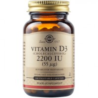 Solgar Vitamin D3 2200IU (55μg) Συμπλήρωμα Διατροφής Βιταμίνης D3 με Πολλαπλά Οφέλη για τον Οργανισμό, Ιδανικό για την Υγεία των Οστών & των Αρθρώσεων, 100veg.caps
