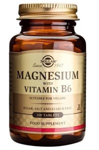 Solgar Magnesium & B6 Συμπλήρωμα Διατροφής Μαγνήσιο σε Συνδυασμό με Βιταμίνη Β6, 100tabs