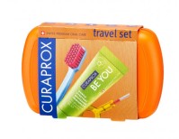 Curaprox Travel Set (Πορτοκαλί )Στοματικής Υγιεινής για Ταξίδι