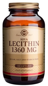 Solgar Soya Lecithin 1360 mg Συμπλήρωμα Διατροφής Λεκιθίνης, 100 Μαλακές Κάψουλες