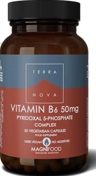 TerraNova Vitamin B6 50mg 5-Phosphate Complex-Συμπλήρωμα Διατροφής με Βιταμίνη Β6, 50 Κάψουλες