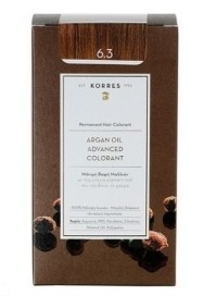 Korres Argan Oil Advanced Colorant Βαφή Μαλλιών 6.3 Ξανθό Σκούρο Μελί 50ml