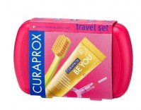Curaprox Travel Set (Φούξια )Στοματικής Υγιεινής για Ταξίδι