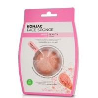Vican Konjac Face Sponge Pink Clay Powder, 1τμχ