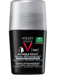 Vichy Homme Invisible Anti-Stain - Anti Irritation Roll-On Ανδρικό Αποσμητικό κατά των Σημαδιών & της Έντονης Εφίδρωσης 50ml