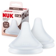 Nuk Perfect Match Θηλή Σιλικόνης Μεσαίας Οπής Μέγεθος Medium 3m+, 2 Τεμάχια