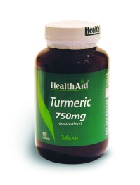 Health Aid  Vegan Turmeric 750mg  Συμπλήρωμα Διατροφής με Κουρκουμίνη, Ισχυρό Αντιοξειδωτικό - Αντιφλεγμονώδες  60 Ταμπλέτες