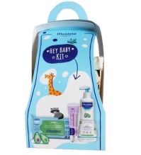 Mustela Promo Hey Baby Kit Gentle Cleansing Gel for Hair& Body Απαλό Τζέλ Καθαρισμού 500ml & Barrier Cream 123 Vitamin  για την Αλλαγή της Πάνας 50ml & Eco-Responsible Natural Fiber Cleansing Wipes 60 Τεμάχια (1x60 Τεμάχια) & Δώρο Καλαθάκι