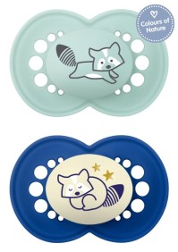 Mam Day & Night Πιπίλα Σιλικόνης 174SB για 6-16 μηνών Μπλε, 2τμχ