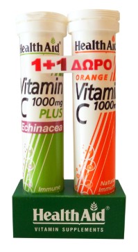 Health Aid PROMO Vegeterian Vitamin C Orange 1000mg & Vegan Echinacea 1000mg 2x20 Δισκία
