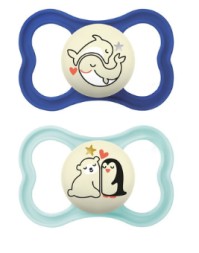 Mam Supreme Night Πιπίλα Σιλικόνης με Θηλή Skinsoft 248SB για 6-16 μηνών Μπλε, 2τμχ