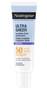 Neutrogena Ultra Sheer Invisible Fluid Age Shield SPF50 Αντηλιακό Προσώπου 50ml κατά των Σημαδιών Γήρανσης