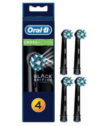 Oral-B Cross Action Black Ανταλλακτικές Κεφαλές Ηλεκτρικής Οδοντόβουρτσας, 4τεμ