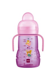Mam Trainer Πλαστικό Μπιμπερό Μετάβασης 450G με Θηλή Σιλικόνης & Στόμιο Extra Soft για 4+ μηνών Ροζ, 220ml