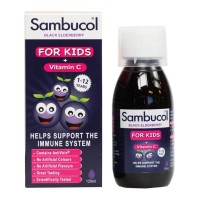 Sambucol Black Elderberry For Kids + Vitamin C Παιδικό Σιρόπι για την Ενίσχυση του Ανοσοποιητικού 120ml