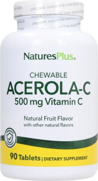 Natures Plus Acerola-C Βιταμίνη για Ενέργεια & Ανοσοποιητικό 500mg 90 ταμπλέτες