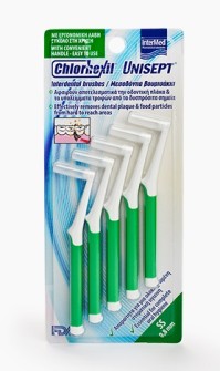 Intermed Chlorhexil Interdental Brushes Μεσοδόντια Βουρτσάκια SS 0.8mm, 5τμχ