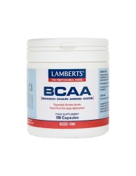 Lamberts BCAA-Branch Chain Amino Acids παρέχει τρία απαραίτητα αμινοξέα, την λευκίνη, την ισολευκίνη και την βαλίνη 180CAPS