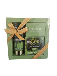 Bodyfarm Mini Gift Set Pure Olive - Κρέμα Χεριών Pure Olive Oil 100ml - Pure Olive Soap 110gr