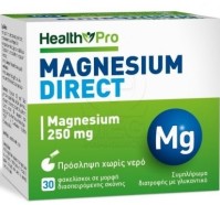 Health Pro Magnesium Direct 250mg Συμπλήρωμα Διατροφής Μαγνησίου 30 Φακελίσκοι