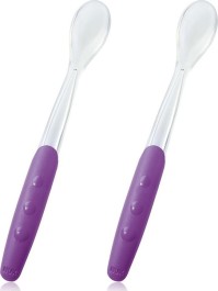 Nuk Easy Learning Μαλακό Κουτάλι Φαγητού 4m+ Μωβ - Πράσινο 2 Τεμάχια [10.255.065]