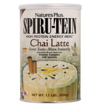 Natures Plus Spiru-Tein High-Protein Energy Meal Συμπλήρωμα διατροφής ιδανικό για δραστήρια άτομα και αθλητές, και υποκατάστατο γεύματος με γεύση Chai Latte 504Gr