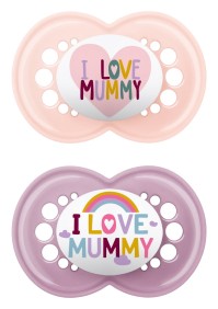 Mam I Love Mummy Πιπίλα Σιλικόνης με Θηλή Skinsoft 265SG1 για 16+ μηνών Ροζ, 2τμχ