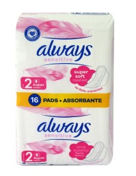 Always Ultra Sensitive Super Pads Εξαιρετικά Απαλές Σερβιέτες Μεσαίου Μεγέθους με Φτερά για Άνεση & Προστασία 16 Τεμάχια