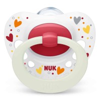 Nuk Ορθοδοντική Πιπίλα Σιλικόνης για 18-36 μηνών Signature Night με Θήκη Νυκτός Αστεράκια Λευκή* 1τμχ